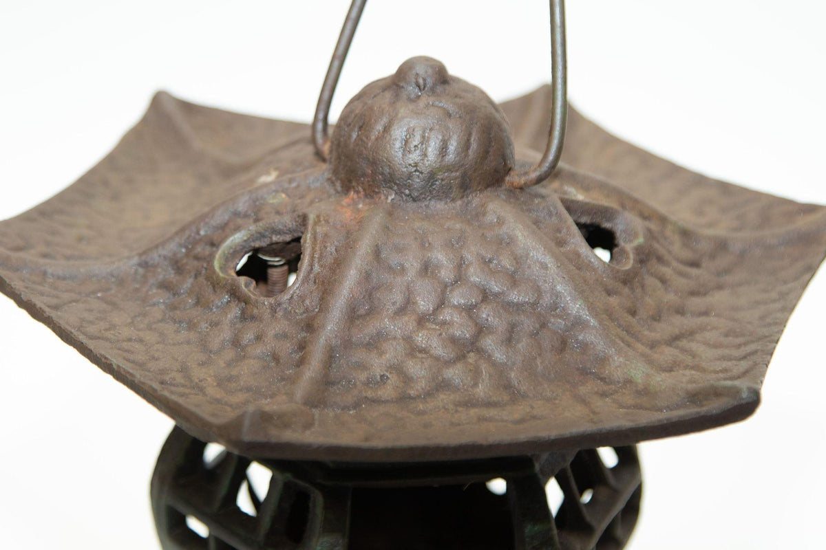 1940s Japanese Iron Pagoda Candle Lantern, Hand-Crafted Japonisme — Japan