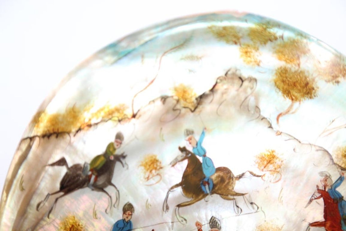 Middle Eastern Miniature Painting on Shell