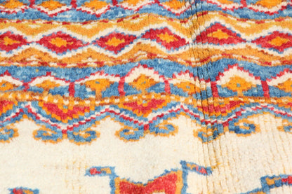 Vintage Moroccan Orange Berber Rug, Hand-Knotted Wool, 1960