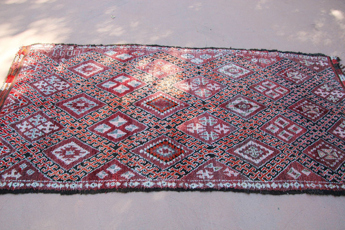 1960s Vintage Moroccan Berber Rug by Berber Tribes, Hand-Woven Wool