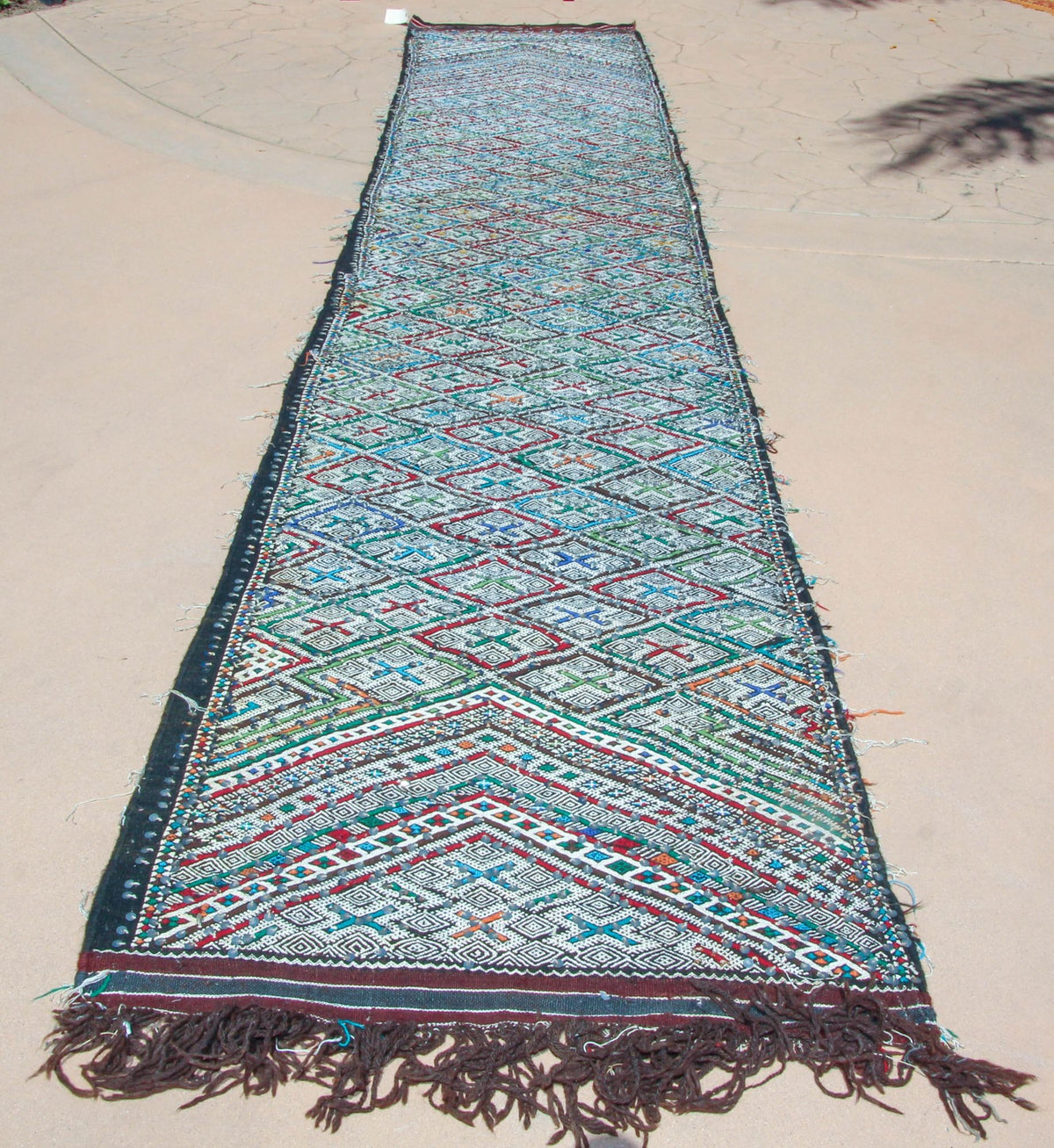 1950s Vintage Zemmour Moroccan Rug Berber Runner, 3ft x 16.4ft long