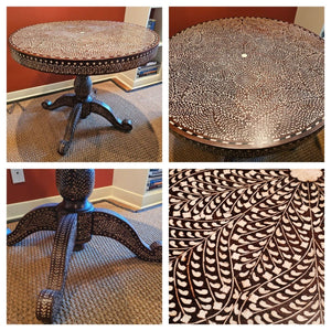 Anglo Indian bone inlaid Center Pedestal Table