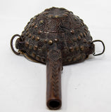 Antique African Moroccan Tribal Carved Wood Flask 19th C.