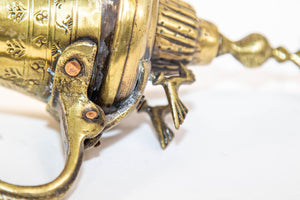Antique Islamic Dallah Arabic Turkish Brass Coffee Pot or Tea Pot