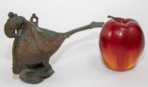 Antique Indian Bronze Parrot Figure oil Lamp Rajasthan 19th Century