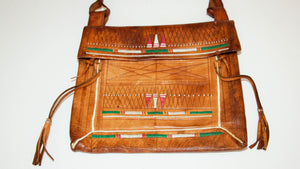 Antique African Tuareg Moroccan Shoulder Leather Bag 1960's Collectible