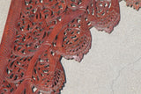 Asian Hand-Carved Wooden Architectural Arched Wall Door Panel