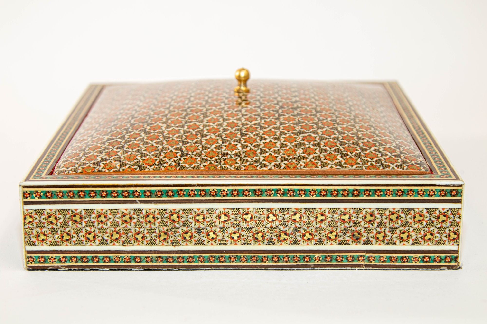 1950s Anglo Indian Style Micro Mosaic Inlaid Jewelry Box