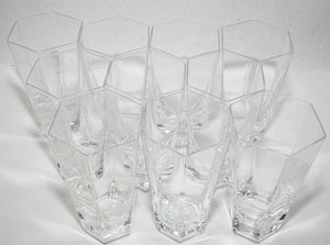 Frank Lloyd Wright by TIFFANY Crystal Tumbler Highball Glasses Barware Set of 8