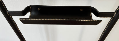 Jacques Adnet Valet Leather Wrapped with Original Tartan Plaid