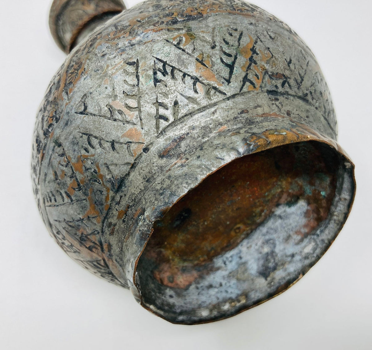 19th Century Tinned Copper Indo-Persian Islamic Vase