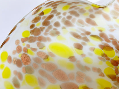 Large Murano Gold Aventurine Art Glass Bowl Flower Form Italy 1950s — additional view 14
