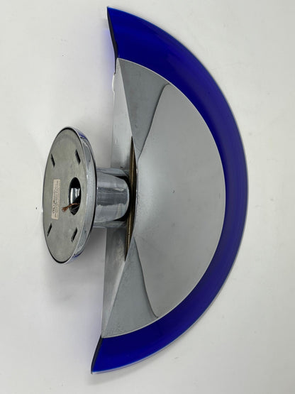 Postmodern Italian Cobalt Blue Murano Glass & Chrome Wall Sconce, 1980s 1 of 7