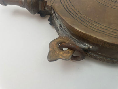 Antique Islamic Arabic Powder Flask, Handcrafted Brass, Morocco, 1920s