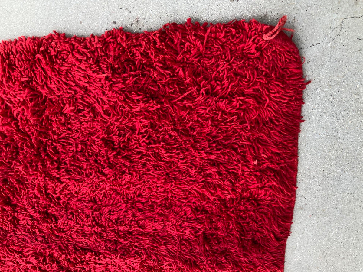 Vintage Moroccan Berber "Bed of Roses" Red Wool Rug, Handwoven, 1960s