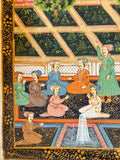 Mughal Court Scene on Silk After a 19th Century Indo-Persian Palace Painting