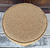 Moroccan Pouf Upholstered in Gold Fabric Stool