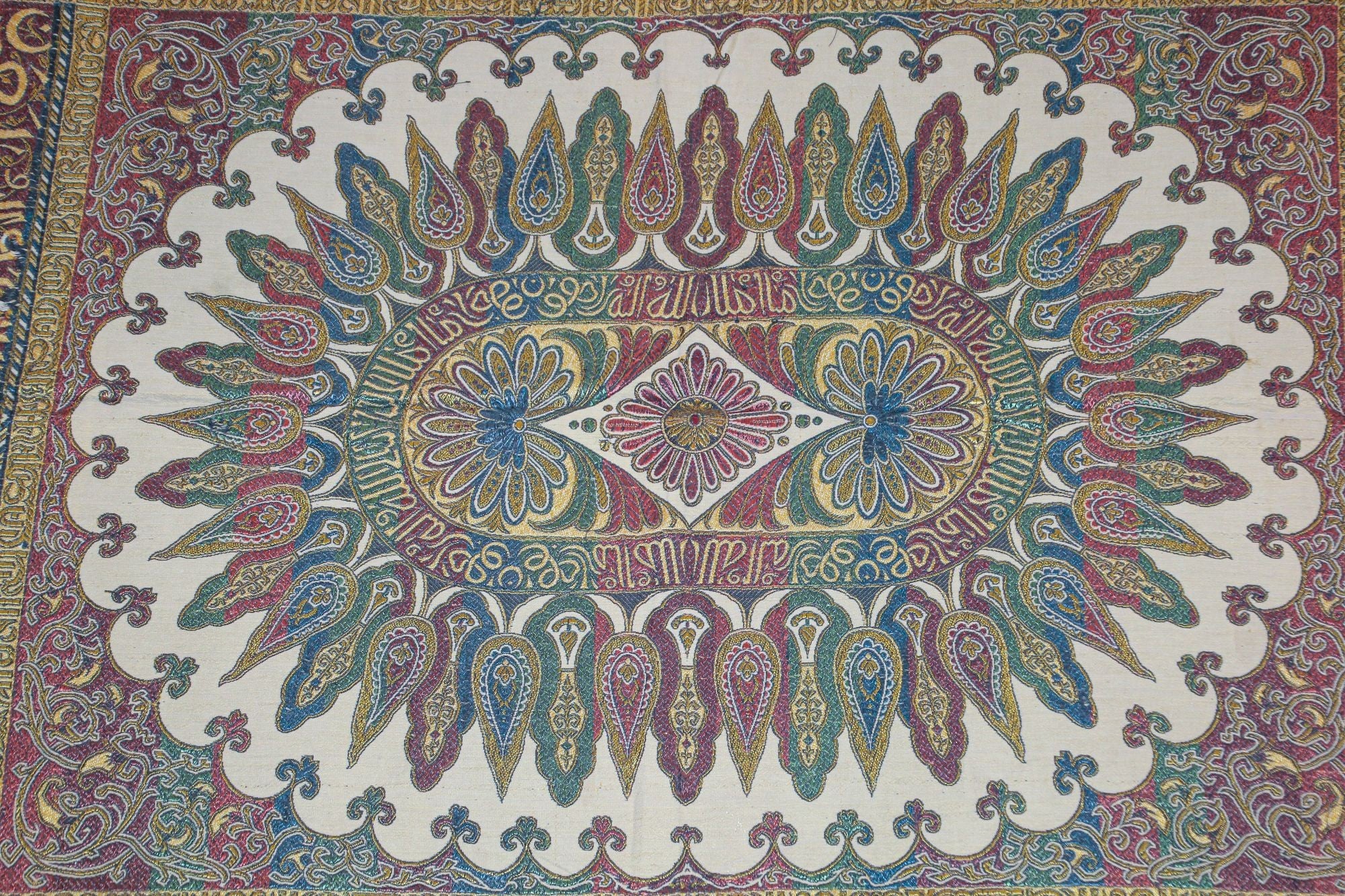 Antique Large Moorish Silk Textile Granada Spain Islamic Art