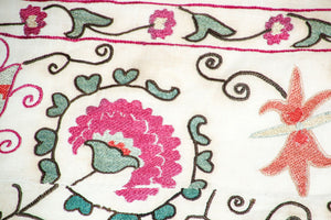 19th C. Suzani Bukhara Uzbekistan Antique Embroidered Islamic Art Textile Susani
