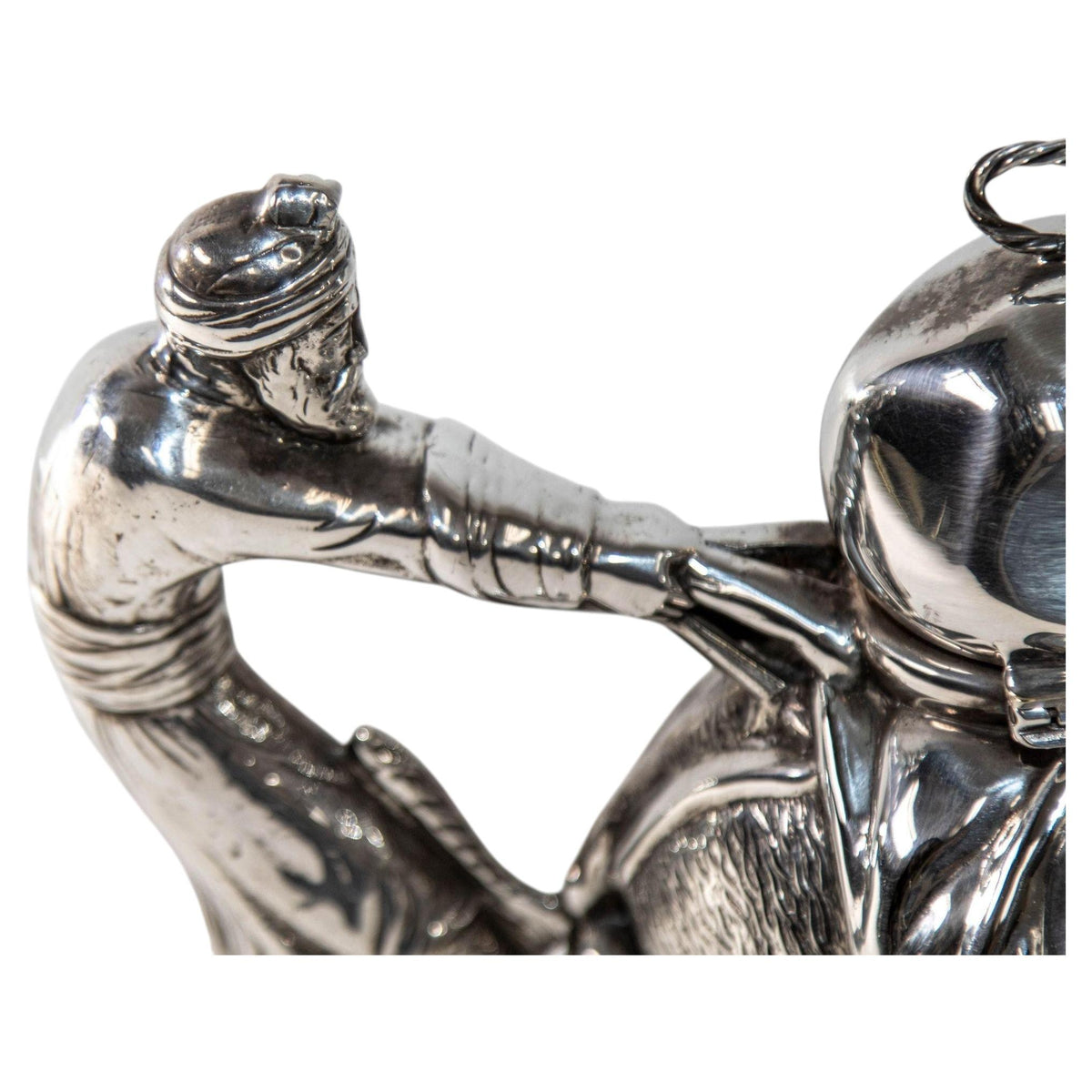Camel Form "Karawan" Silver-Plated Teapot by Mariage Freres Paris France — detail view 7