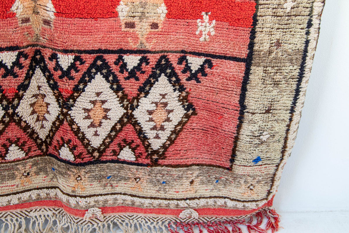 Moroccan Vintage Hand-Woven Boujad Berber Rug, circa 1960