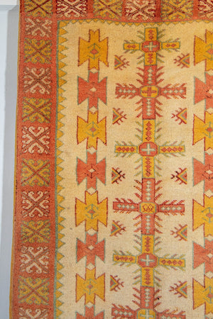 Moroccan Orange Vintage Beni MGuild Rug 1960s