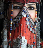 Islamic Face Veil, Egyptian Bedouin Desert Garment Nikab Framed Collectible