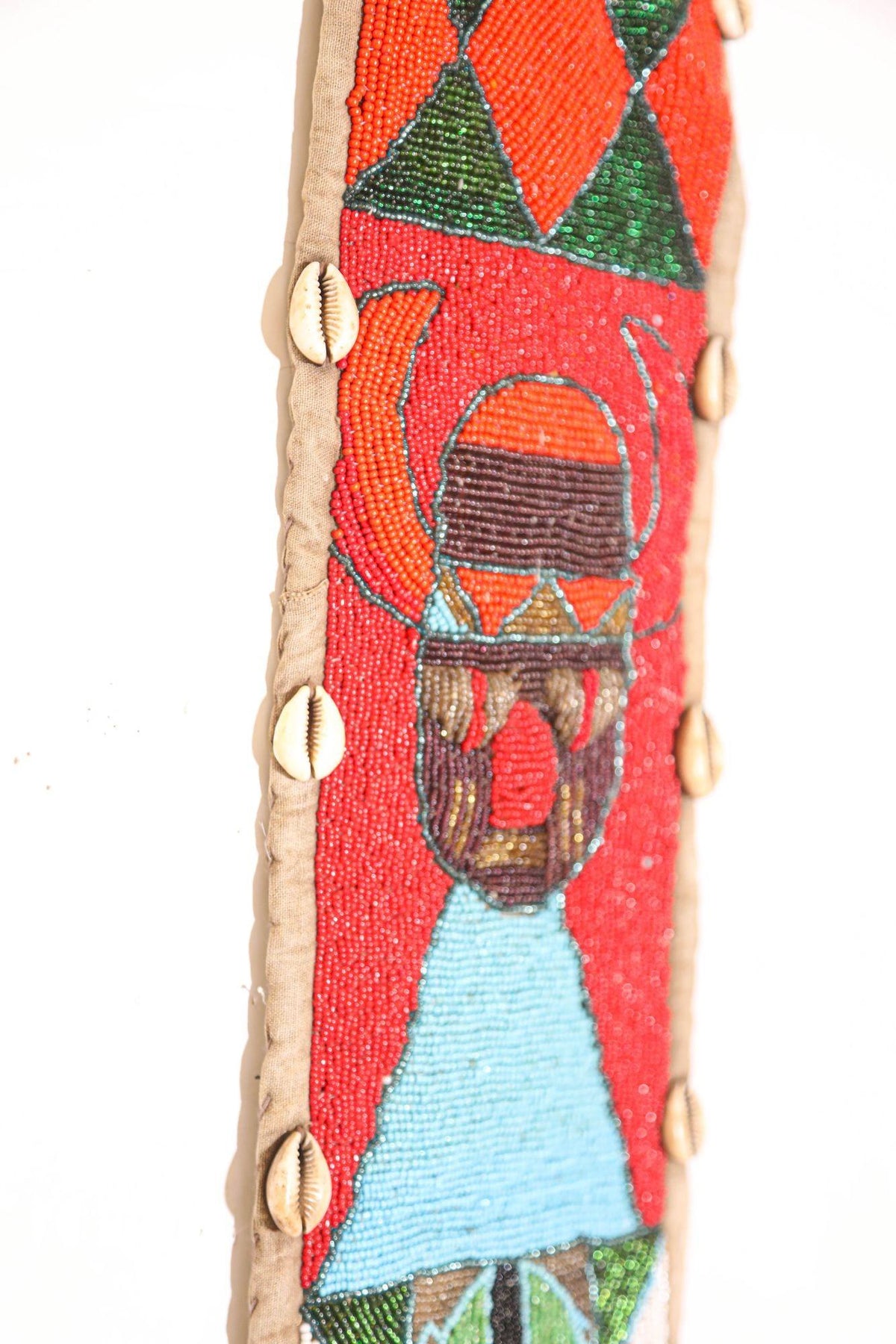 African Yoruba Diviner's Red Beaded Panel Sash 1950 — additional view 12