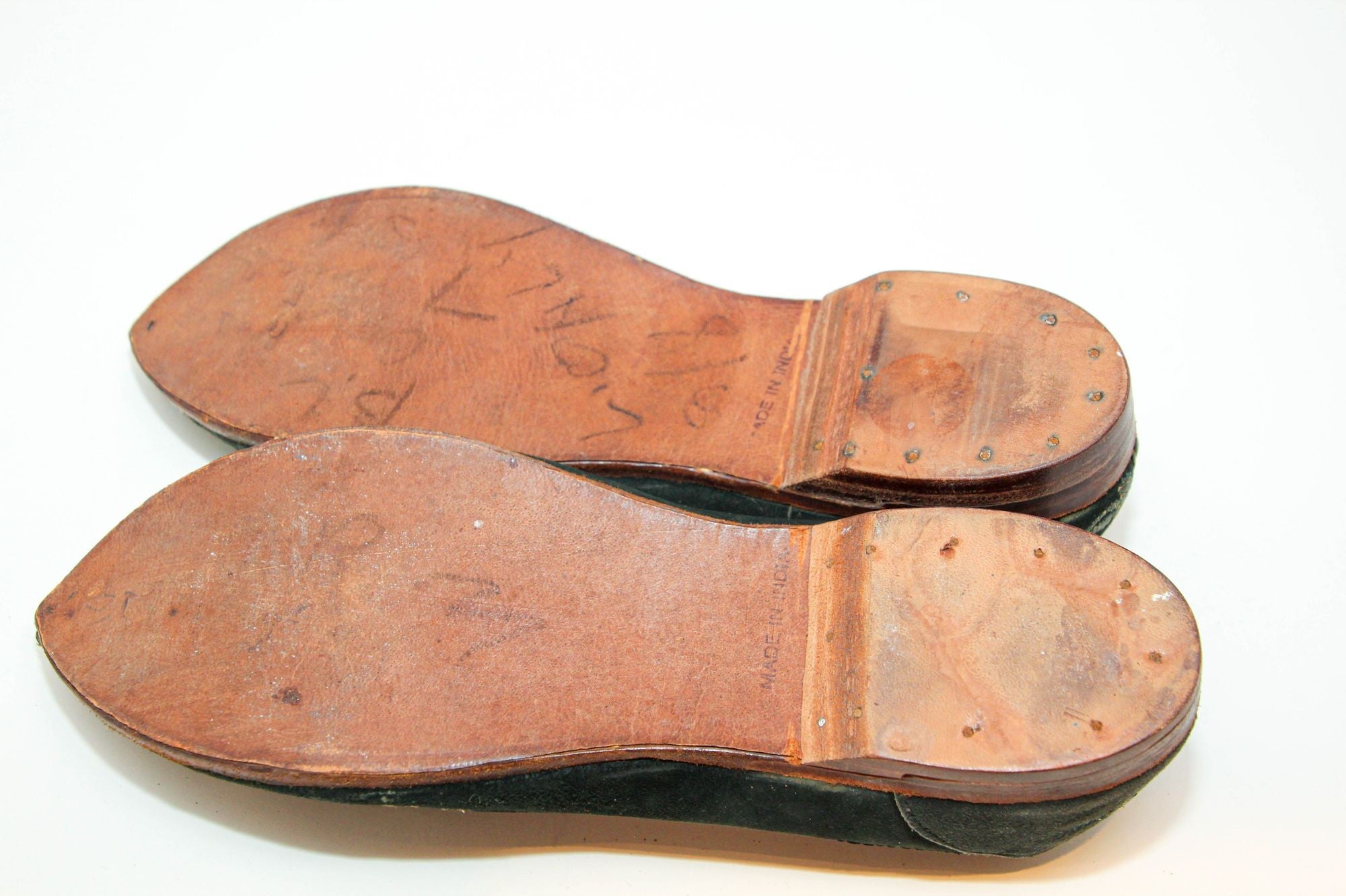 Moorish Mughal style Curled Toe Black Leather Shoes from Tony Duquette Estate