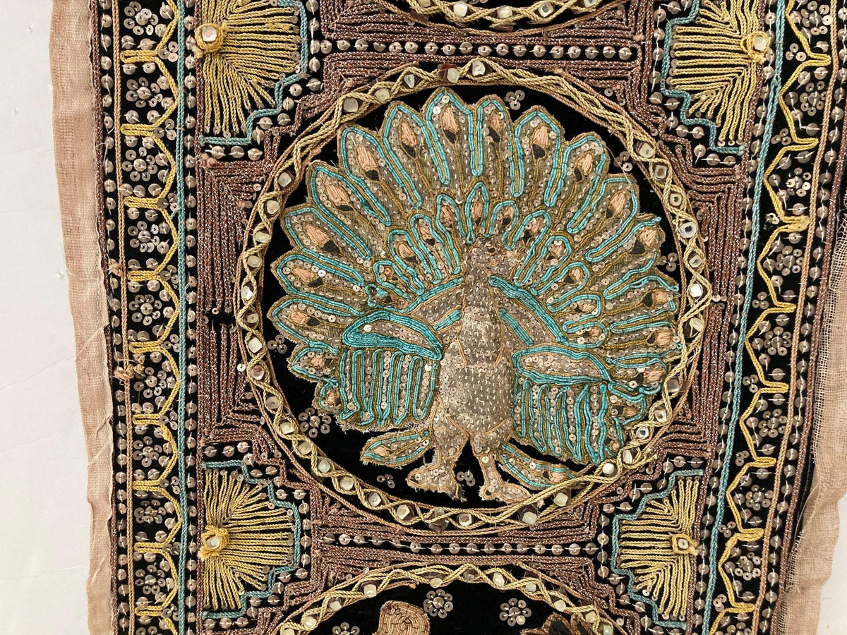 Vintage Burmese Kalaga Tapestry Embroidered Wall Hanging 1960 — additional view 14