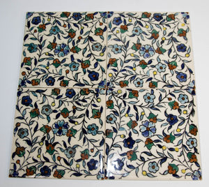 Vintage Iznik Islamic Porcelain Tiles Hand painted Set of 35 Tiles