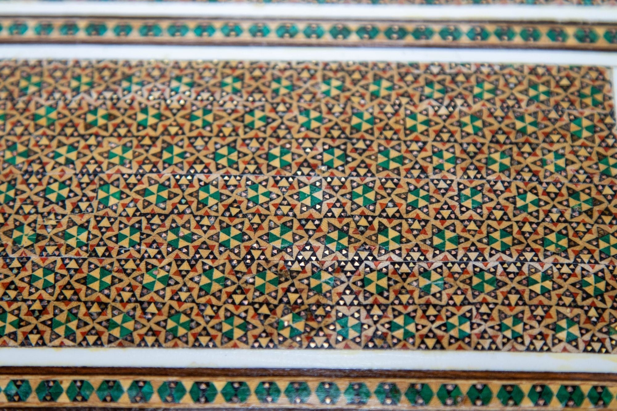 Middle Eastern Persian Micro Mosaic Khatam Inlaid Jewelry Box