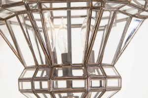 Vintage Moroccan Clear Glass Lantern Moorish Granada Spanish Style