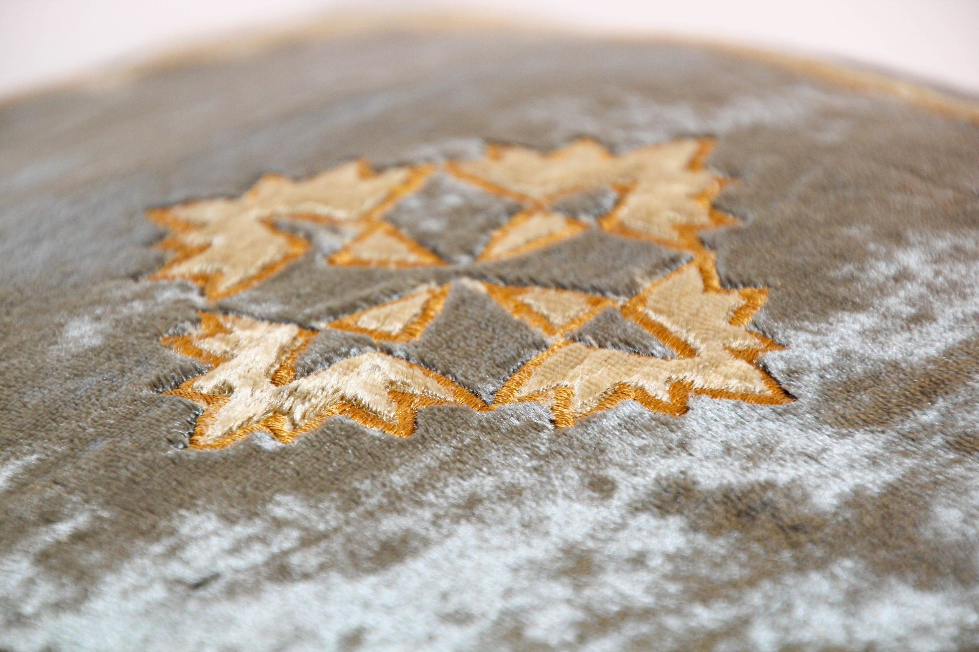 Baroque Venetian Style, Blue and Gold Velvet Pillow, Elaborate Applique Work