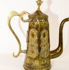 Antique Moroccan Moorish Style Middle Eastern Islamic Brass Coffee Pot