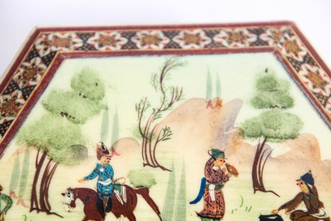 Khatam Persian Micro Mosaic Marquetry Inlaid Jewelry Trinket Box 1950's