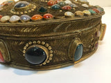 Large Vintage Agate Inlaid Moorish Wedding Jewelry Dressing Box