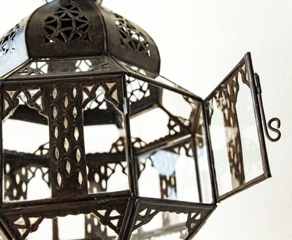 Handcrafted Moorish Glass Lantern Octagonal Shape