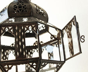 Handcrafted Moorish Glass Lantern Octagonal Shape