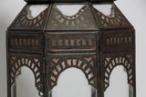 Moroccan Metal and Clear Glass Candle Lantern
