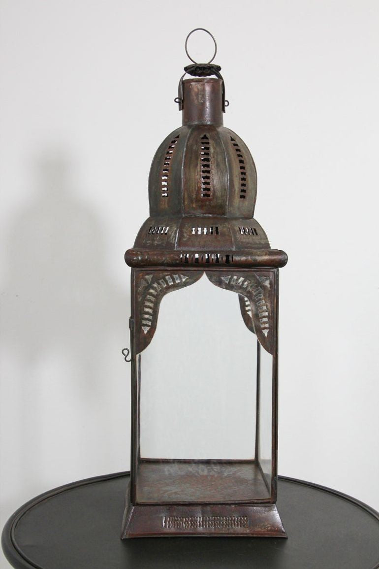 Moroccan Lantern in Metal and Clear Glass