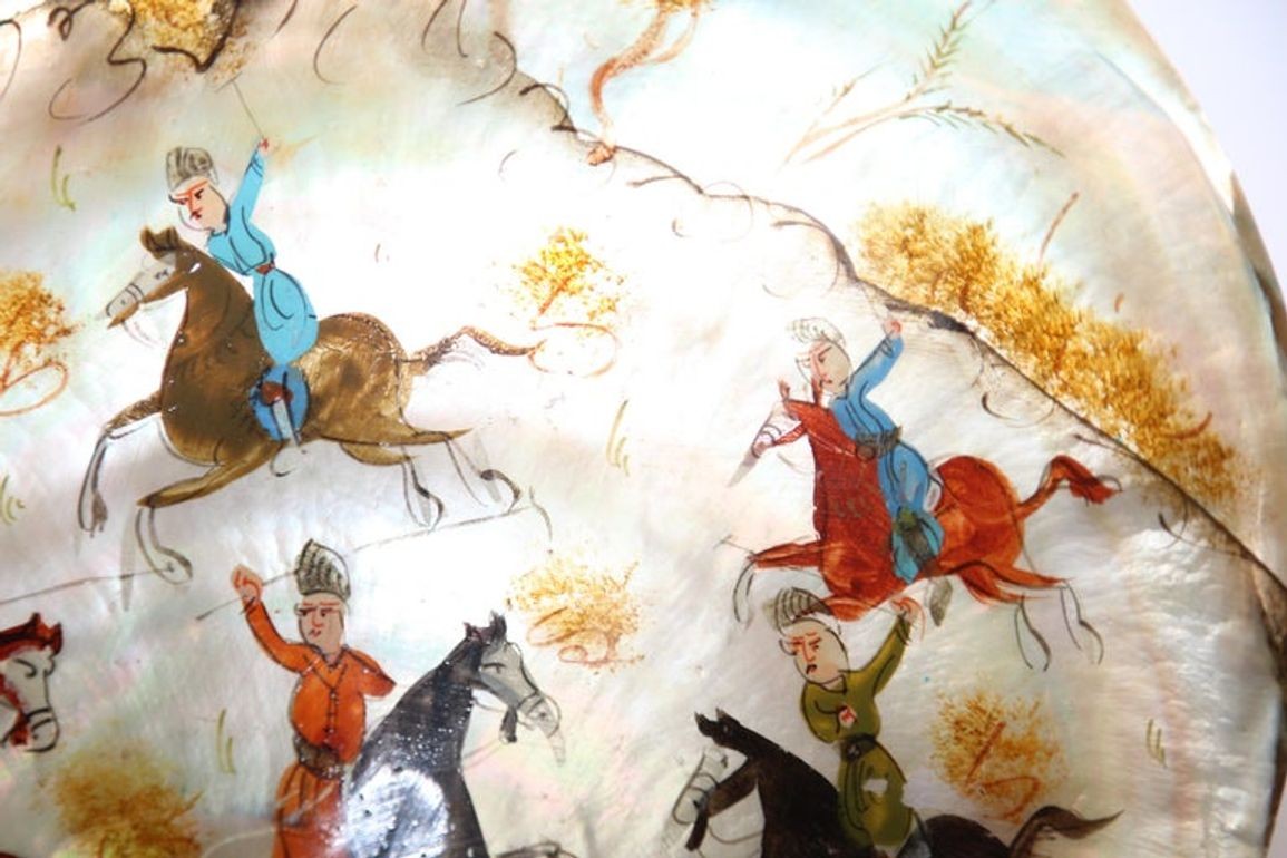 Middle Eastern Miniature Painting on Shell
