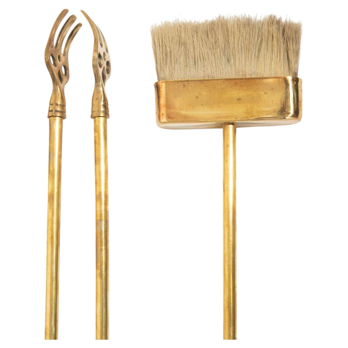 Vintage French Solid Brass Duck Head Fireplace Tool Set, Maison Jansen Style, 19 — additional view 7