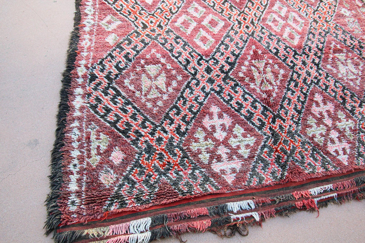 1960s Vintage Moroccan Berber Rug by Berber Tribes, Hand-Woven Wool
