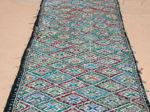 1950s Vintage Zemmour Moroccan Rug Berber Runner, 3ft x 16.4ft long