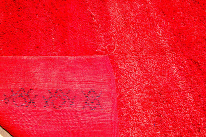 Vintage Moroccan Berber Rug by Weaver Tribes, Red Ethnic Design, 1960s