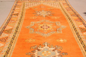 1960s Moroccan Berber Rug Burnt Orange 16ft Long