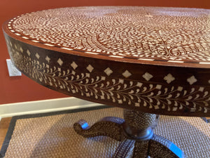 Anglo Indian bone inlaid Center Pedestal Table