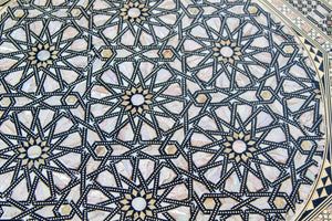 Egyptian Octagonal Side Table Islamic Moorish Tilt-Top Inlaid Table 1950s