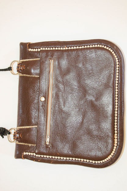 Collectible Vintage Hand-tooled Leather African Berber Tribal Moroccan Bag 1960